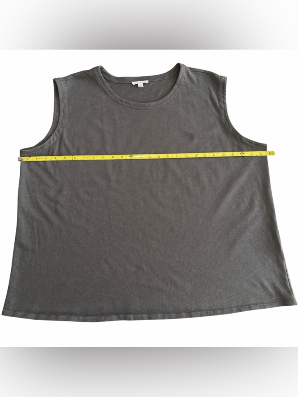 Eileen Fisher 2X Organic Cotton Charcoal Gray Tank Top Minimalist - Picture 3 of 8